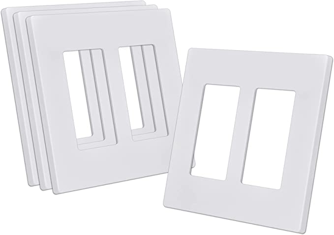 2 Gangs Switch Cover Plate White