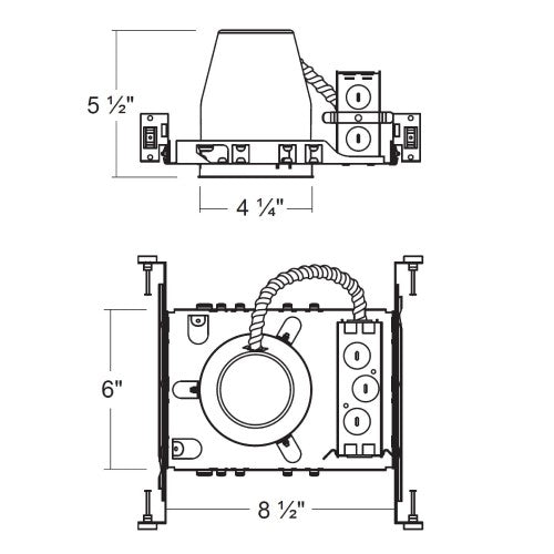 LED HOUSING 4 INCH NEW CONSTRUCTION CAN