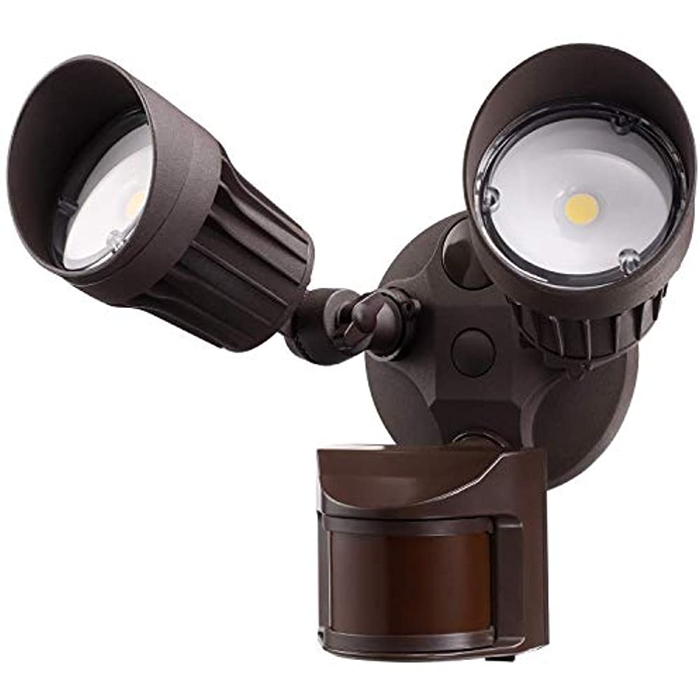 OUTDOOR SECURITY LIGHT BROWN 2HEAD 3CCT 3K/4K/5K