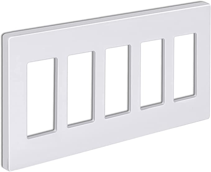 5 GANG SWITCH COVER PLATE WHITE