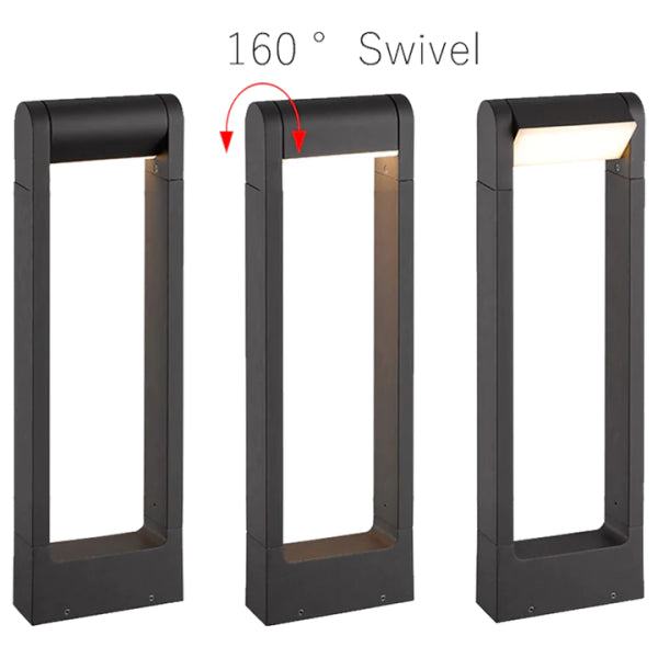 CD56 8W Low Voltage LED Rectangular Adjustable Bollard Landscape Pathway Lighting
