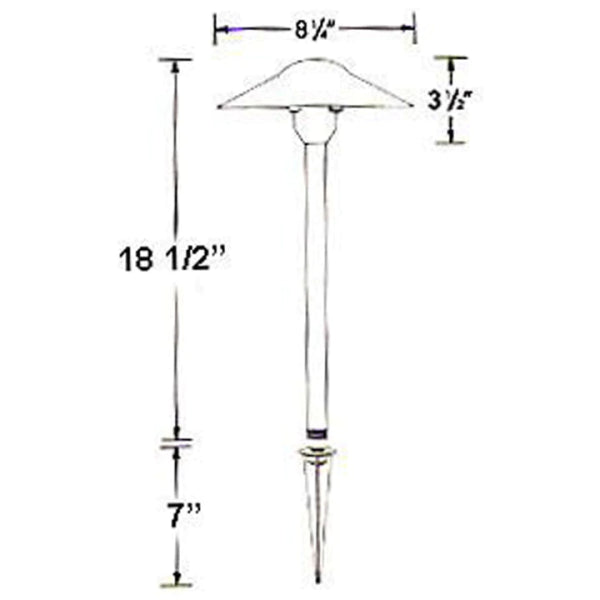 DL03 12V AC/DC Aluminum Low Voltage Landscape Lighting Mushroom Path Light