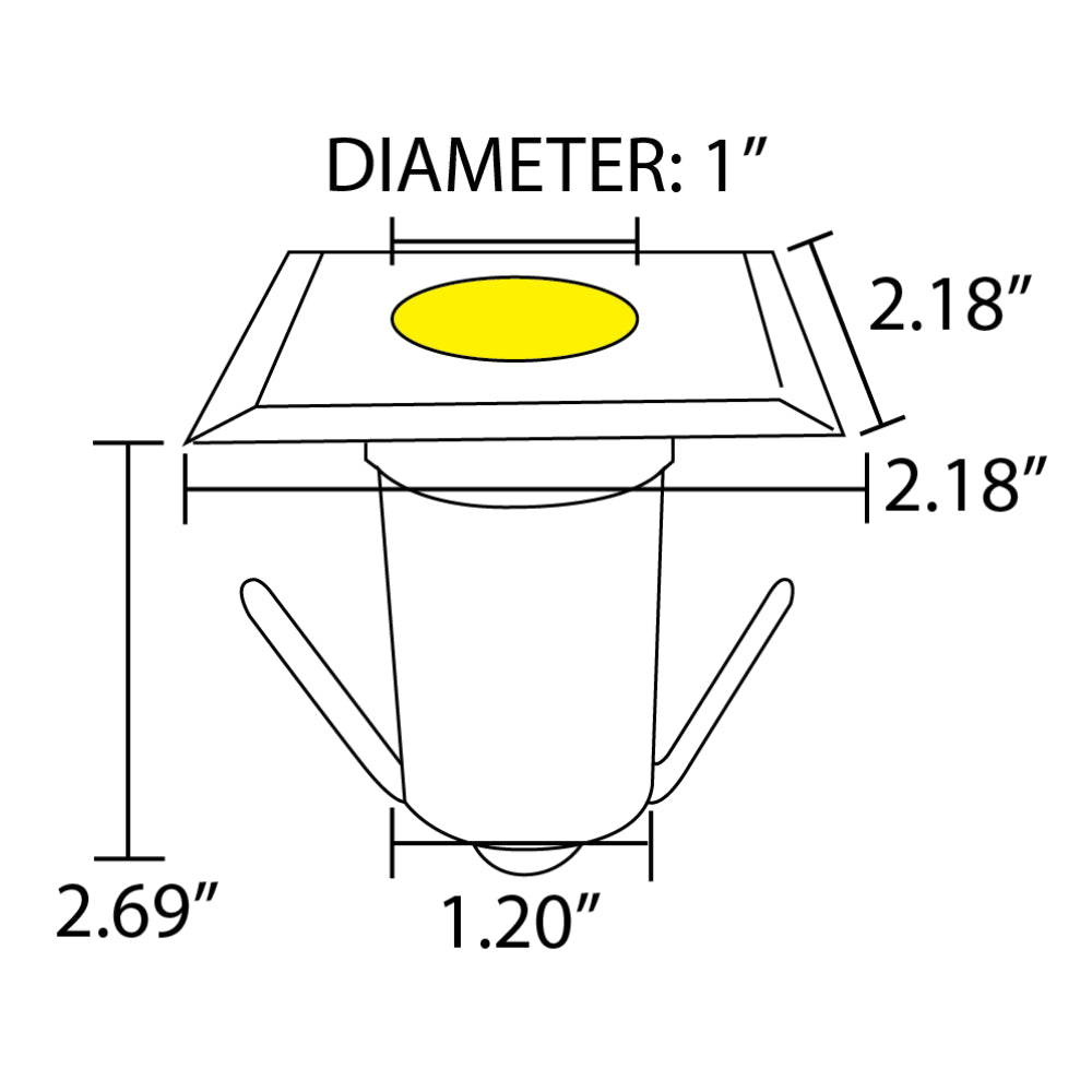 DMS52 3W COB LED Square Top Stainless Steel Waterproof In-Ground Landscape Well Light