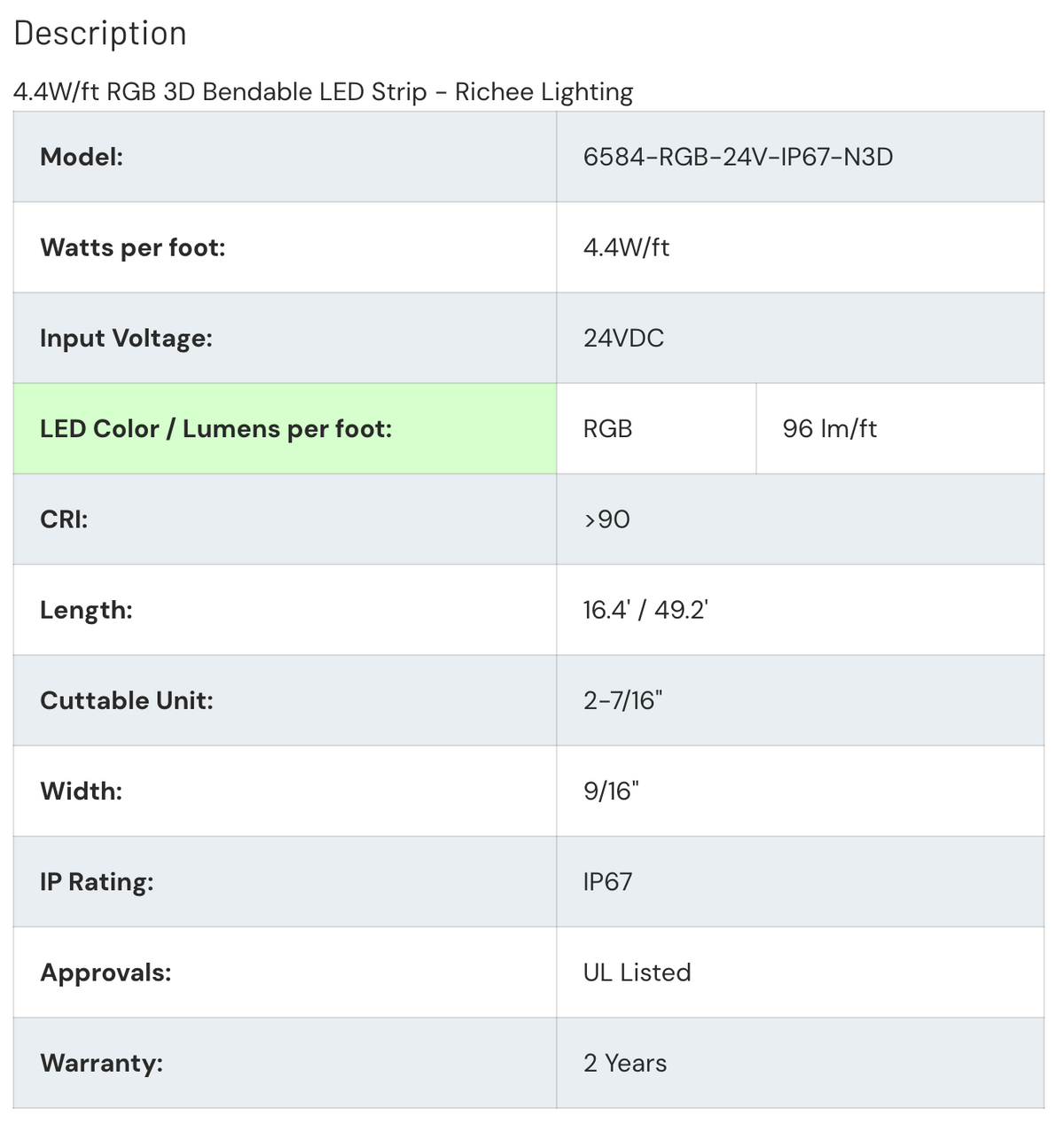 4.4W/ft RGB 3D Bendable LED Strip - Richee Lighting