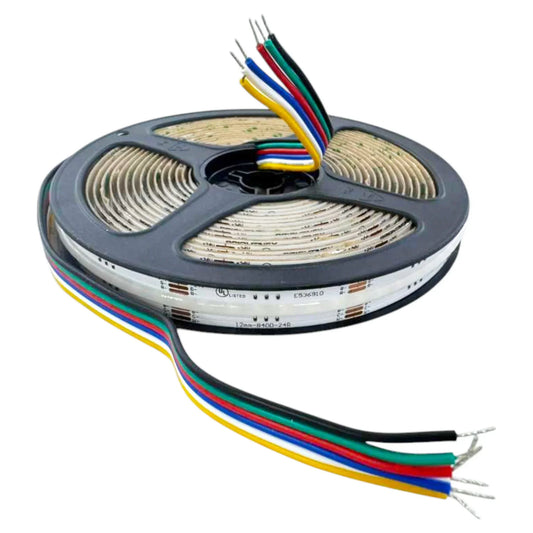 RGB+CCT COB LED Strip 840 LEDs/m 24V UL Certified Indoor - Brightnex LED